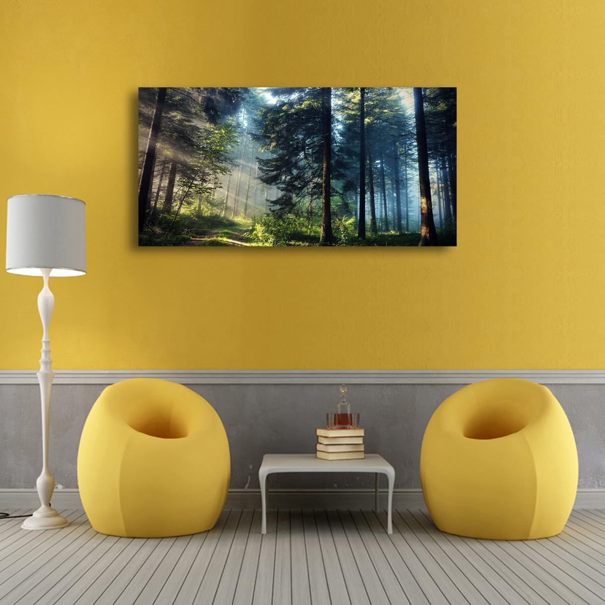 Lienzo decorativo para pared de árbol, hermoso paisaje para sala de estar, dormitorio y oficina, imágenes de árbol grande, decoración de pared de 20