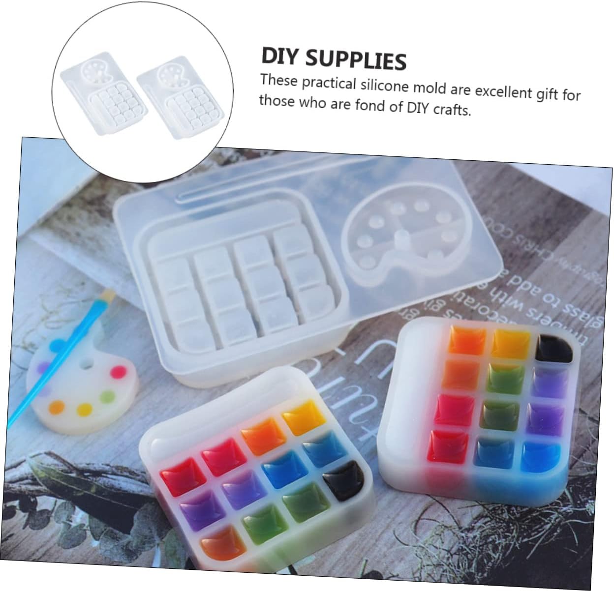 COHEALI 2 unids caja paleta plantilla bandeja de cristal molde de arcilla moldes de resina silicona lápiz labial resina epoxi bandeja de resina de