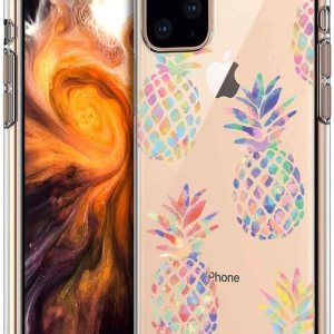 Talkingcase Funda transparente de gel fina para Apple iPhone 11 Pro, estampado de piñas en acuarela, peso ligero, ultra flexible, suave al tacto, Talkingcase Funda transparente de gel fina para Apple iPhone 11 Pro, estampado de piñas en acuarela, peso ligero, ultra flexible, suave al tacto,