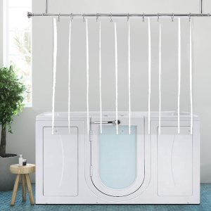 YISURE Cortina de ducha corta de tamaño de establo de 60 x 48 pulgadas, vinilo Peva transparente, impermeable, juego de cortinas de ducha con 3 YISURE Cortina de ducha corta de tamaño de establo de 60 x 48 pulgadas, vinilo Peva transparente, impermeable, juego de cortinas de ducha con 3