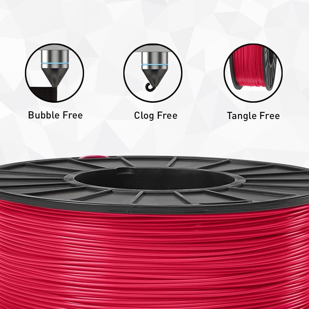 Filamento PETG para impresora 3D de 0.069 in de diámetro, sin enredos, sin obstrucciones, precisión dimensional +-0.000 in, brillo de borde de