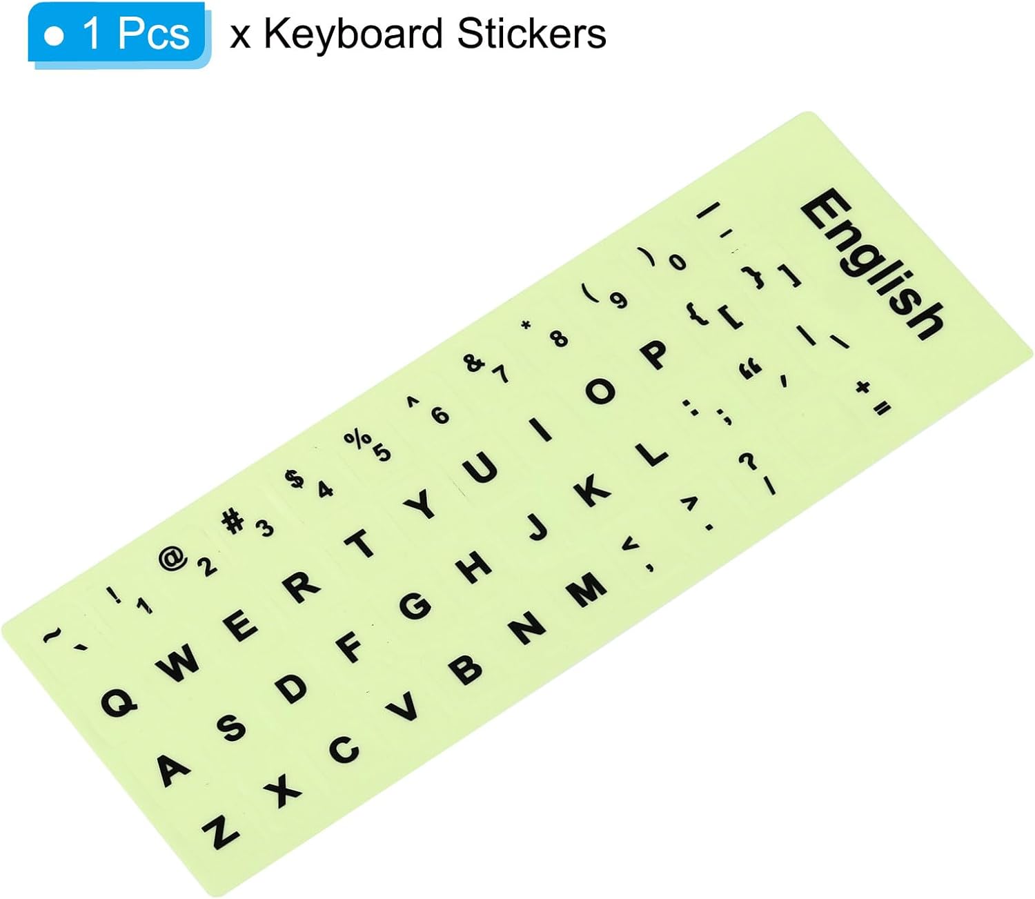 PATIKIL Calcomanías inglesas para teclado que brillan en la oscuridad, cubierta universal luminosa de repuesto para computadora de escritorio,