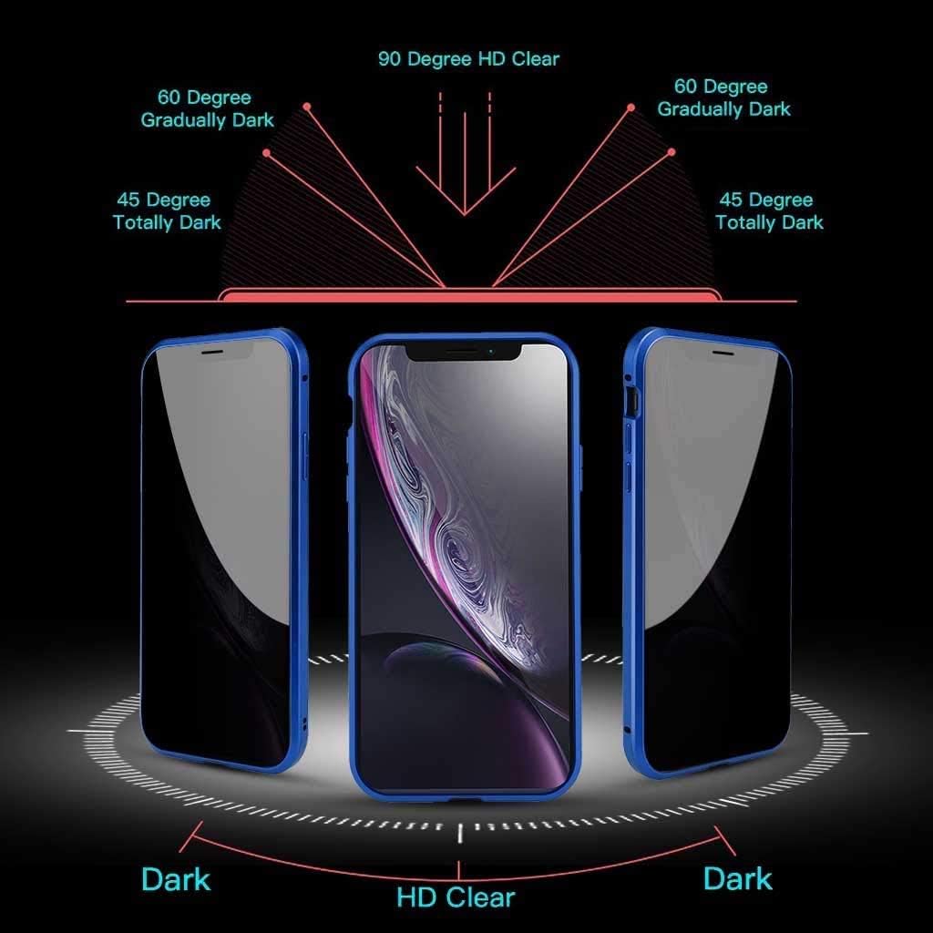 Funda magnética de privacidad para iPhone 11 Pro Max, antiapertura, absorción magnética, protector de pantalla de privacidad de doble cara, vidrio
