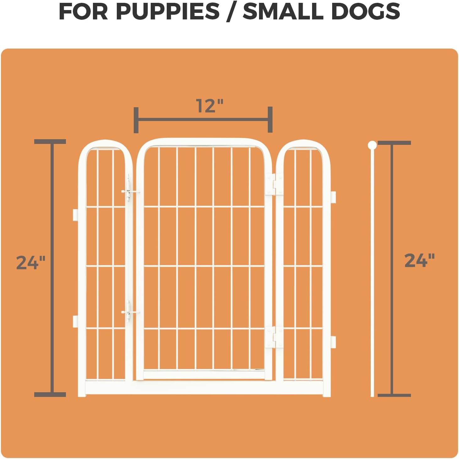 FXW Homeplus – Corralito para perros diseñado para uso en interiores, 1 puerta adicional, 24 pulgadas de altura para cachorros y perros pequeños,