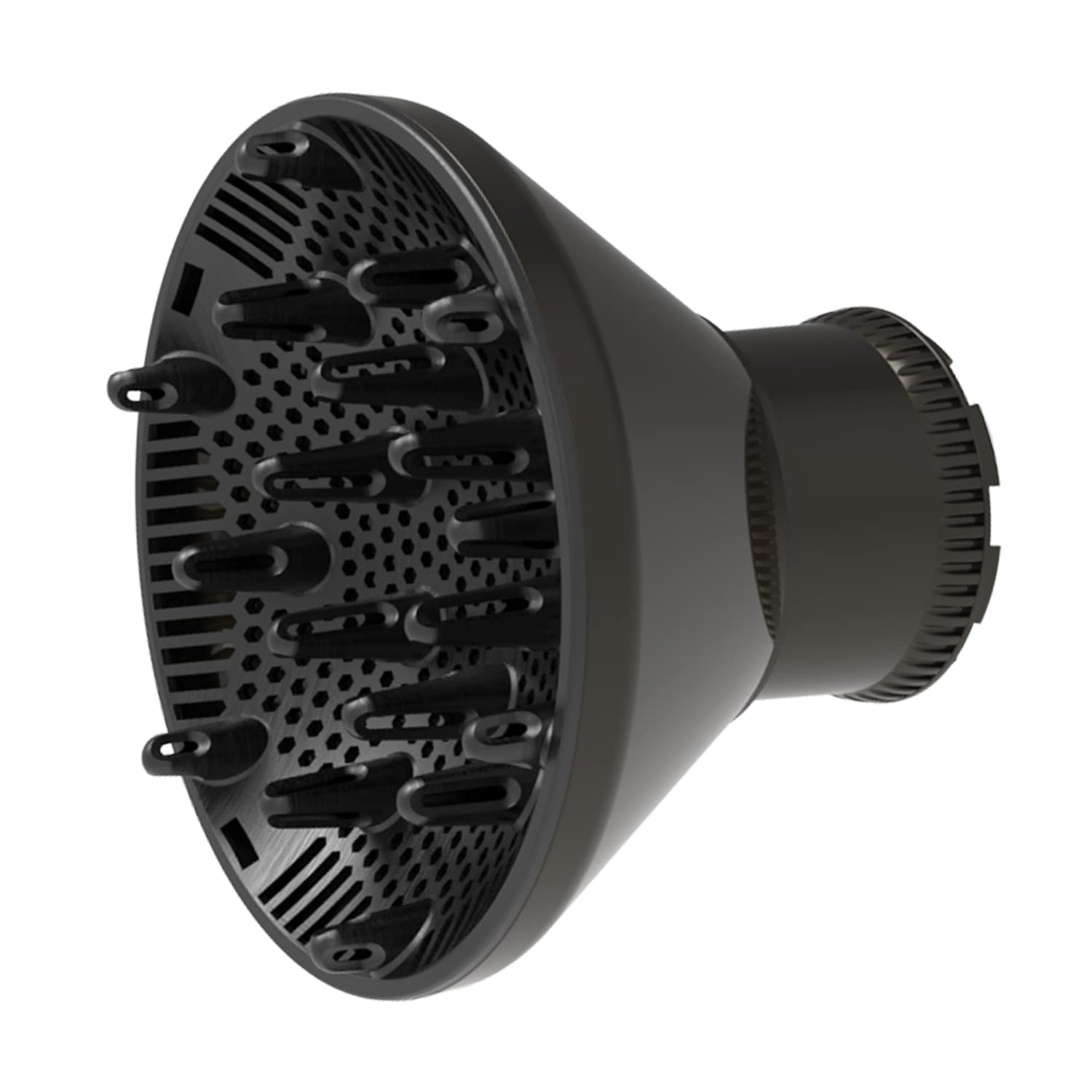 Difusor universal de pelo adaptable para secador de pelo para boquillas de secador de pelo de 1.7 a 2.2 pulgadas de diámetro (negro)