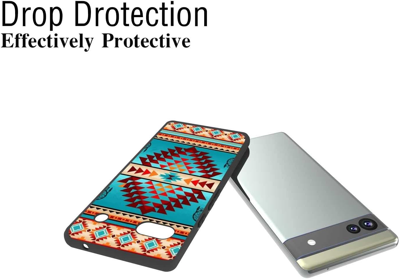 Funda diseñada para Google Pixel 6A, diseño geométrico tribal del suroeste del oeste y bohemio, diseñado para Google Case para mujeres y niñas,