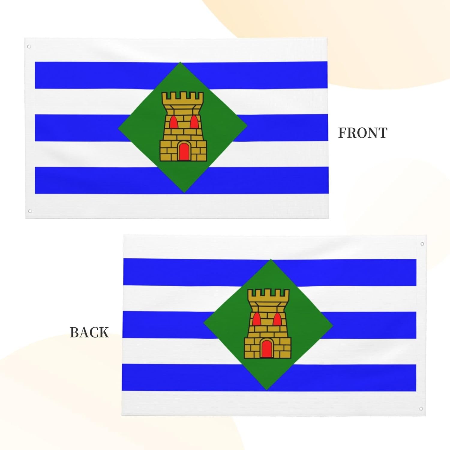 Bandera de Vieques de doble cara de 3 x 5 pies, banderas para exteriores, banderas decorativas duraderas para interiores y patio, banderas
