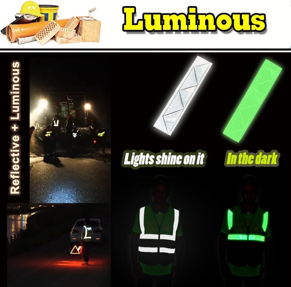 YOWESHOP Chaleco de seguridad de alta visibilidad reflectante con bolsillos y cremallera personalizado su logotipo ropa de trabajo de seguridad