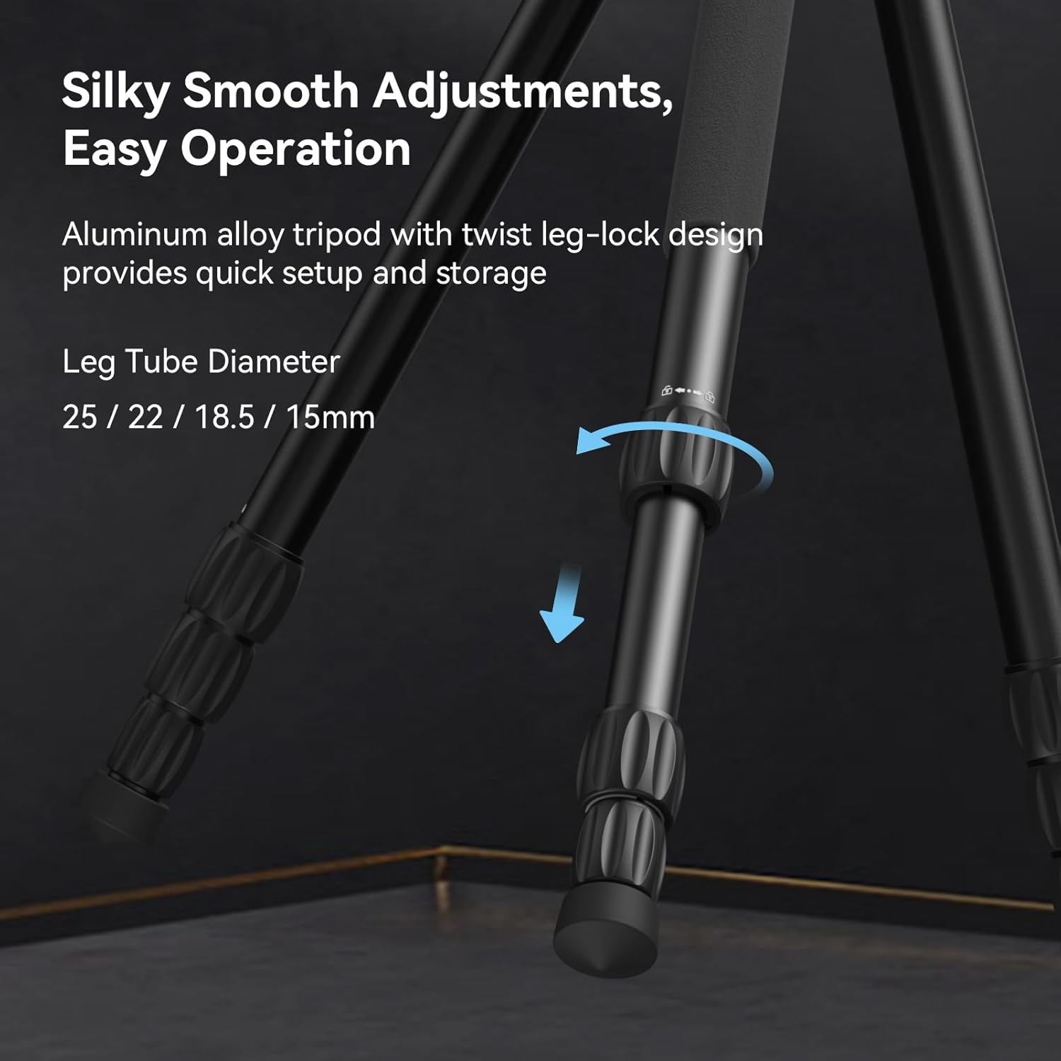 SmallRig Kit de trípode de video de 73 pulgadas con cabezal fluido de inclinación panorámica para disparo verticalhorizontal, carga máxima de 33.1