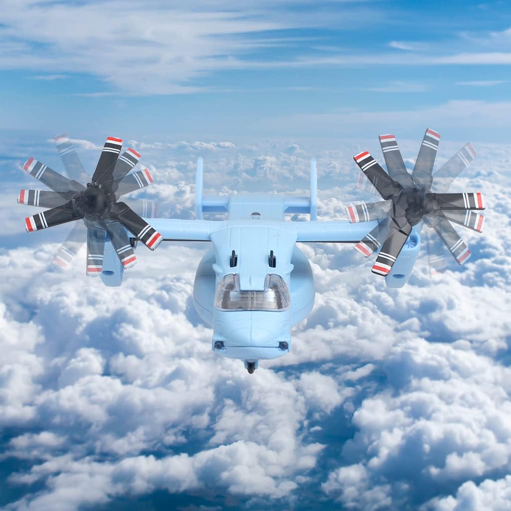 Ailejia Avión de metal MV-22 Militar Osprey Transporte Helicóptero Juguete Cargo Avión Modelo Avión Ejército con Juguetes de combate de tracción