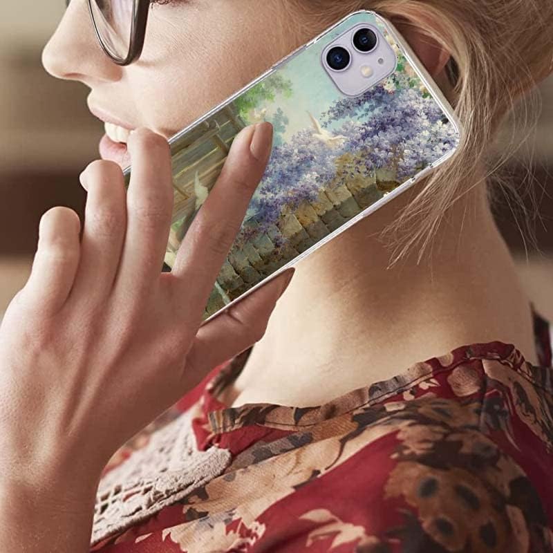 Funda protectora de estilo retro estético con pintura al óleo para iPhone 11, diseño renacentista, flexible, TPU, a prueba de golpes, compatible con