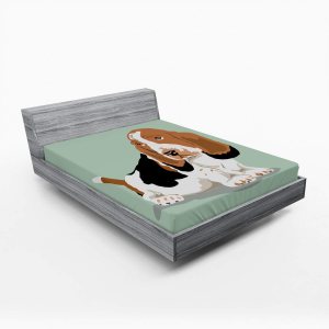 Ambesonne Sábana bajera ajustable para amantes de los perros, con orejas largas, raza Basset Hound en patas cortas, ilustración caricaturizada, ropa Ambesonne Sábana bajera ajustable para amantes de los perros, con orejas largas, raza Basset Hound en patas cortas, ilustración caricaturizada, ropa