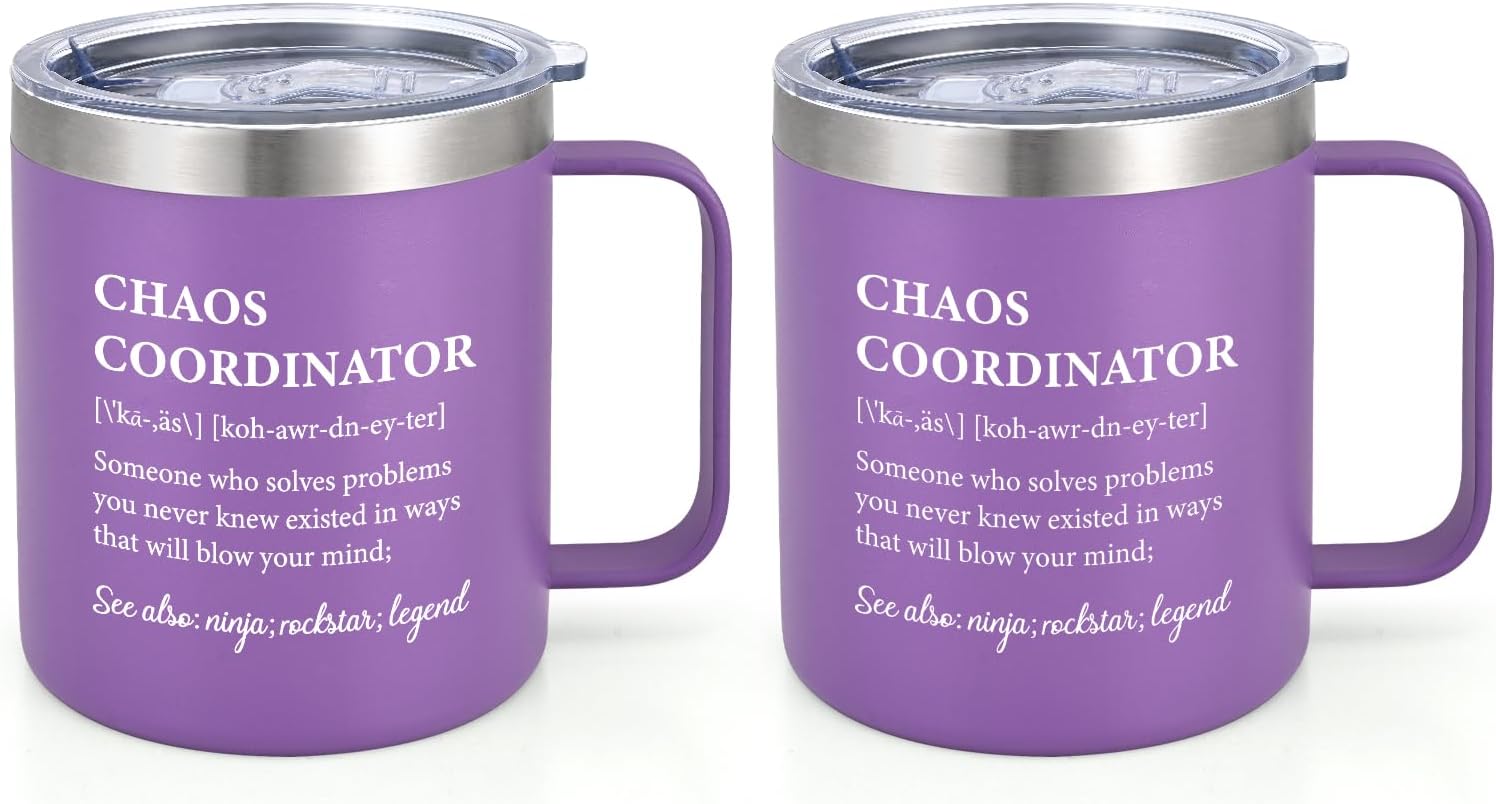 LiqCool Regalos de jefa para mujer, 2 piezas de regalos de coordinadora del caos para mujeres, compañeros de trabajo, enfermera, asistente de