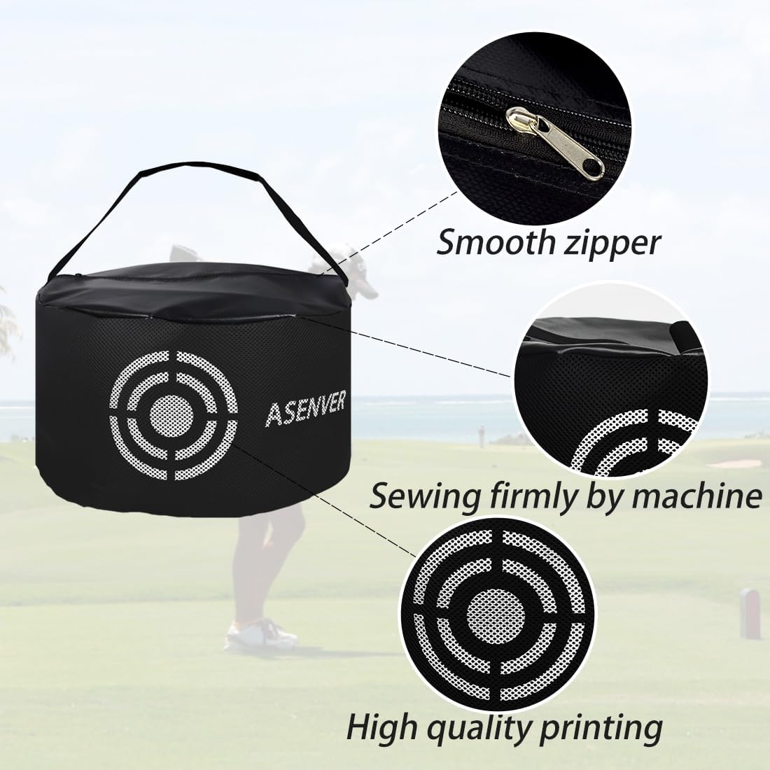 Negro Golf Impact Bag Silent Golf Swing Trainer Golf Smash Bag Portable Power Hitting Bag Golf Training Aid