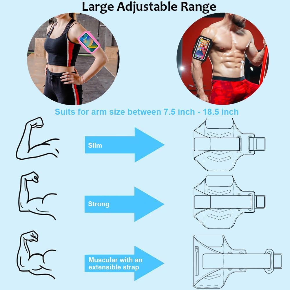 Soporte de teléfono para correr, banda para correr para iPhone y Samsung Galaxy, soporte para brazalete de teléfono celular para caminar, gimnasio,