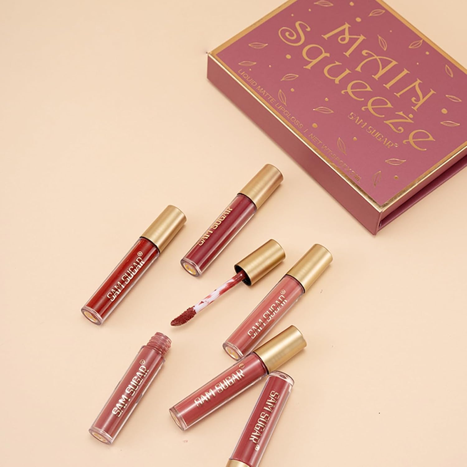 Juego de 6 lápices labiales líquidos mate eternos, de larga duración, impermeable, mate, kit de brillo labial nude de alta pigmentación, regalo de