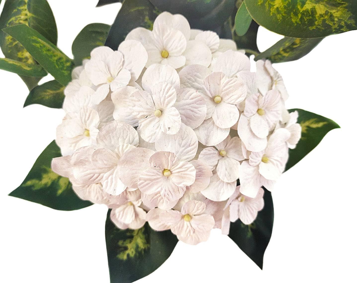 JAKAPAN Flores de hortensias de papel de morera, flores artificiales con tallos de alambre para bodas, fiestas, decoración del hogar, adornos de