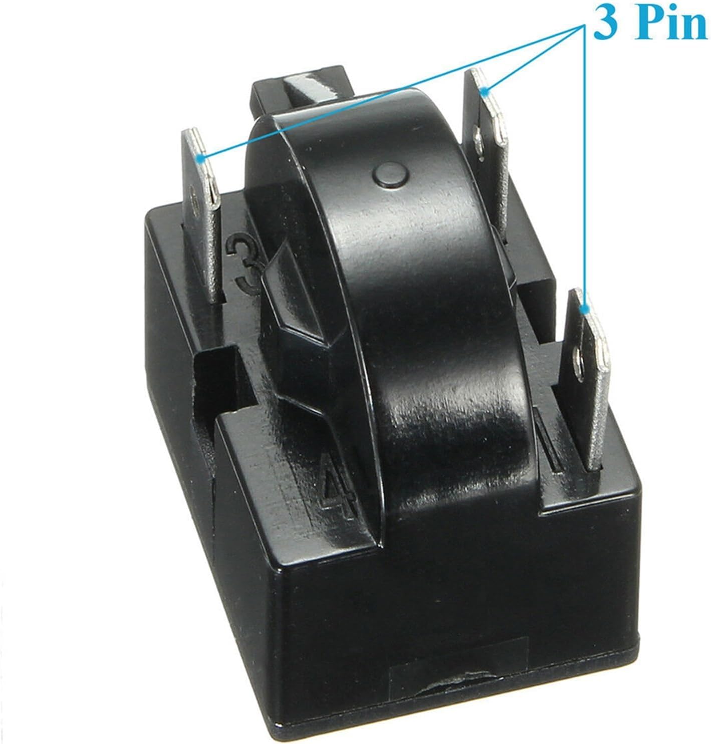 JAMCHE Relé de arranque frigorífico PTC tarter para QP-2-4.7 4.7 3 Pin Vissani Danby Compresor (Talla 12 Ohm)