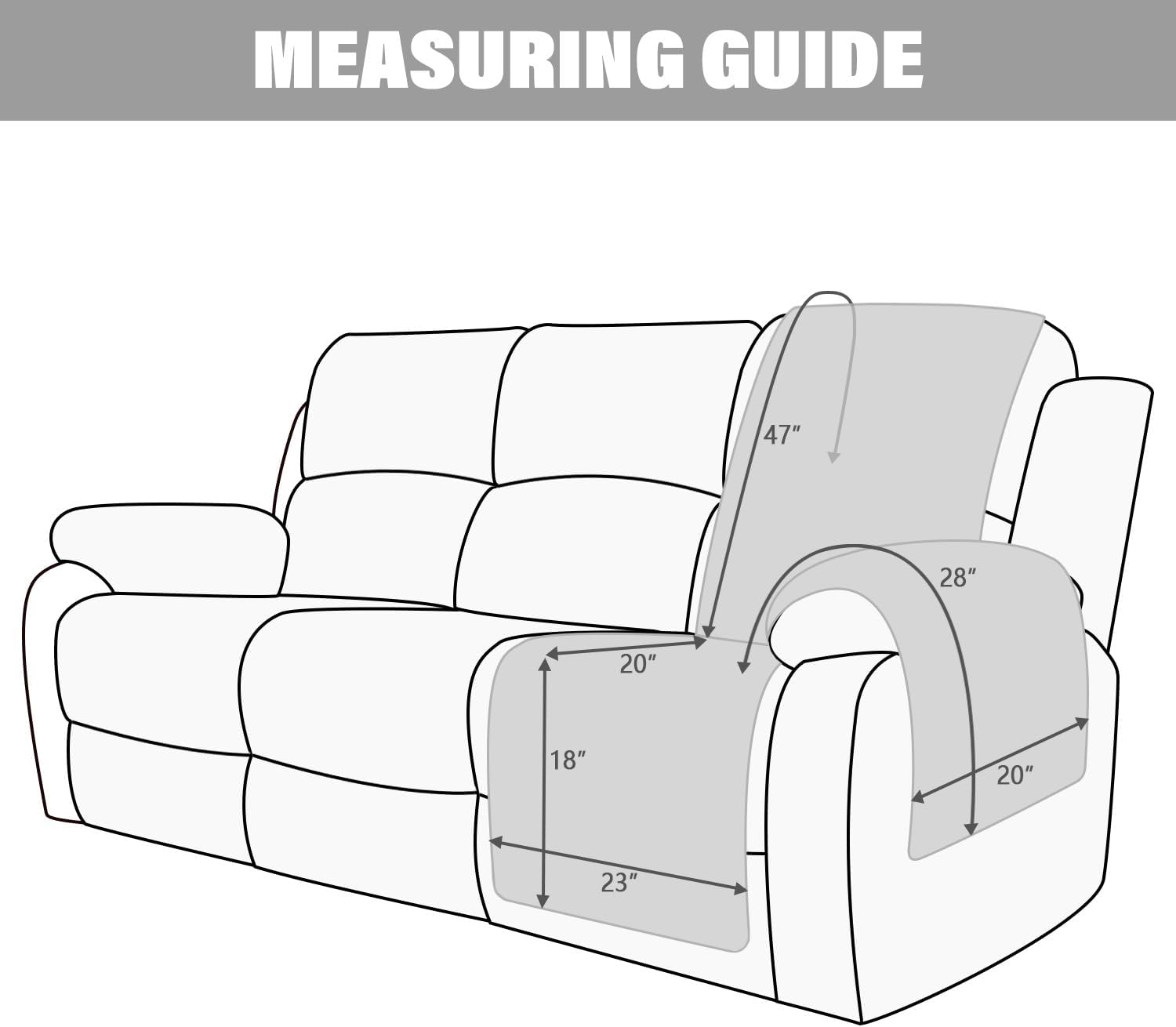 DEARTOWN Funda impermeable para sofá reclinable, funda antideslizante para silla reclinable, protector de muebles, funda de sofá lavable para perros