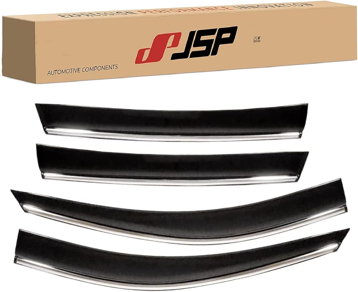 JSP Protectores de lluvia para Honda CR-V 2017-2022, tira deflectora de ventana cromada de canal exterior, acrílico ahumado oscuro, montaje en cinta