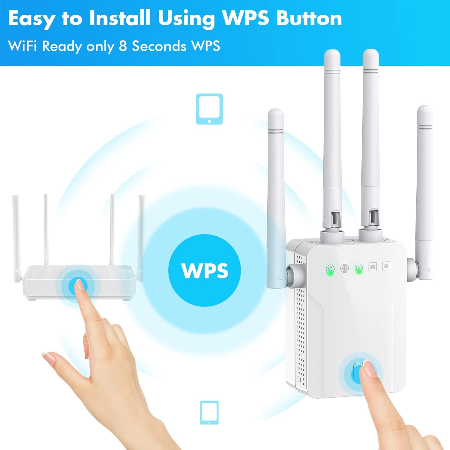 Extensoramplificador WiFi más rápido  Lanzamiento 2024 hasta un 74% más rápido  Cobertura más amplia que nunca, amplificador de señal WiFi para el
