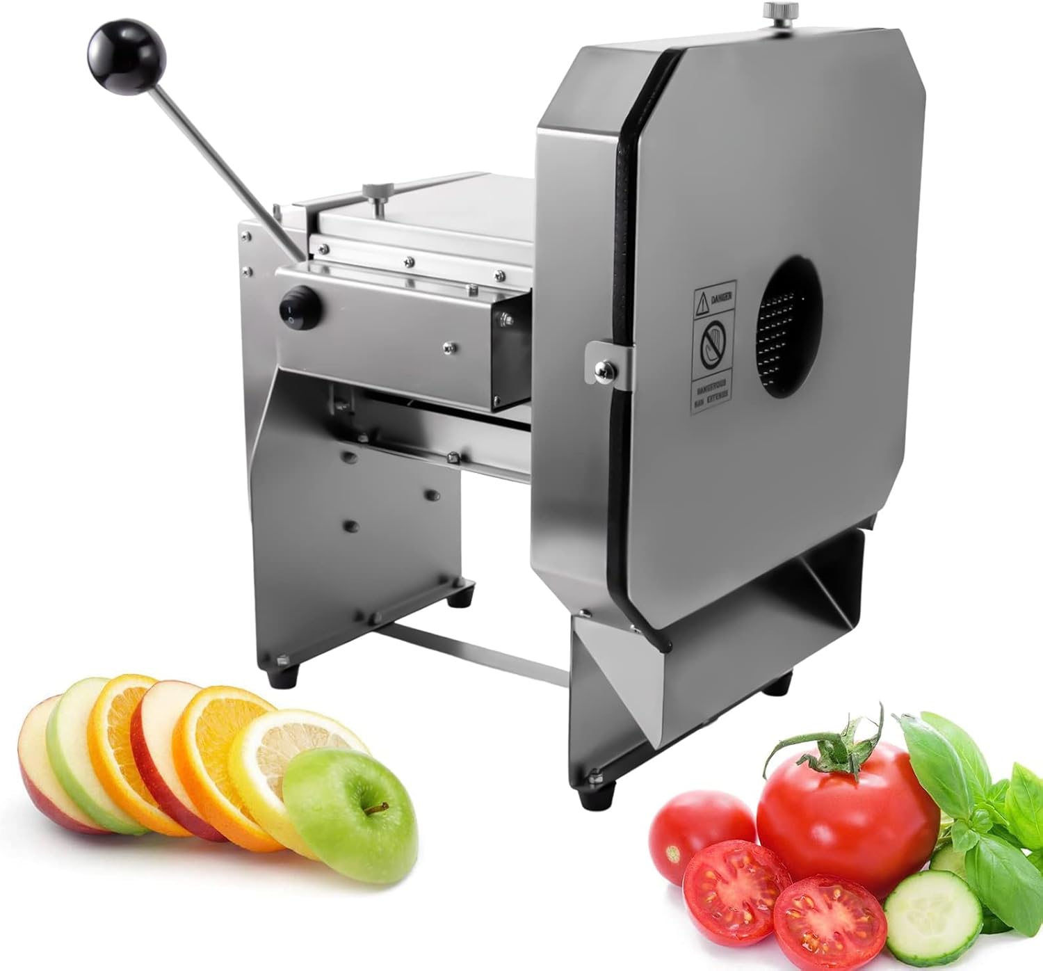 Cortadora de verduras comercial Máquina cortadora eléctrica de frutas 0-0.4 pulgadas Espesor de rebanada ajustable de acero inoxidable Manual y