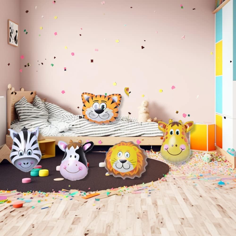 DIWULI Globos de animales – Juego de globos número 1, decoraciones de globos de safari, globos de animales de la selva, zoológico, tema salvaje,