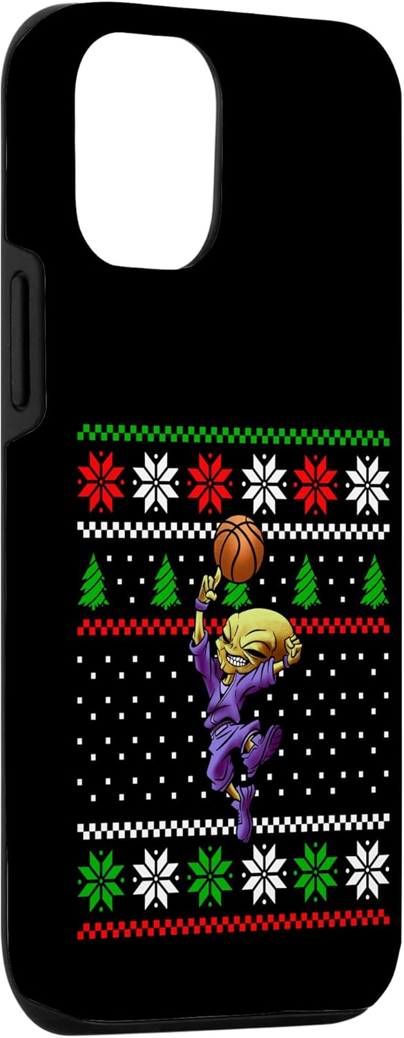 iPhone 14 Pro Alien Playing Basketball Player Christmas Funny Xmas Design Case