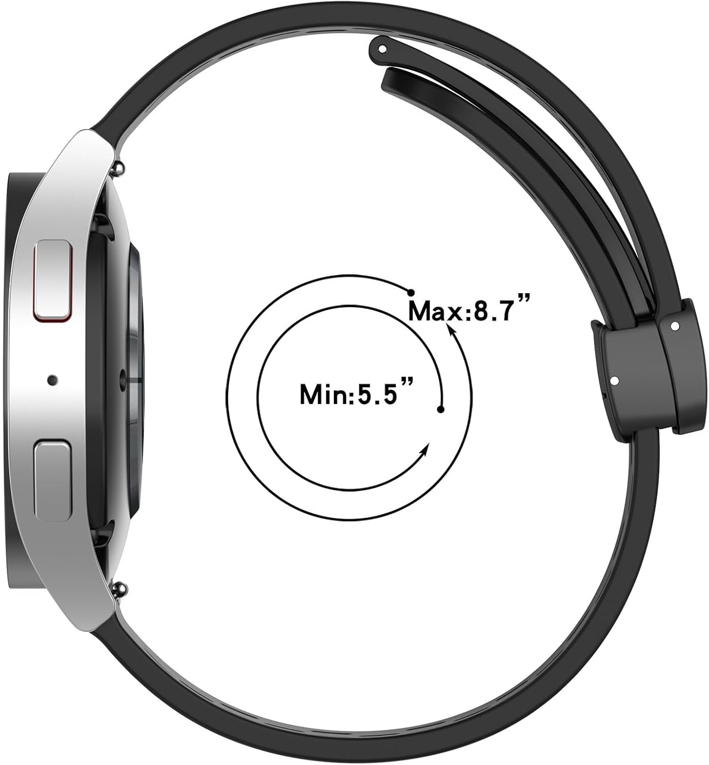 Compatible con Amazfit Bip 5 bandas, Lamshaw 0.866 in transpirable suave silicona deportiva con mariposa magnética Clousure correas de repuesto