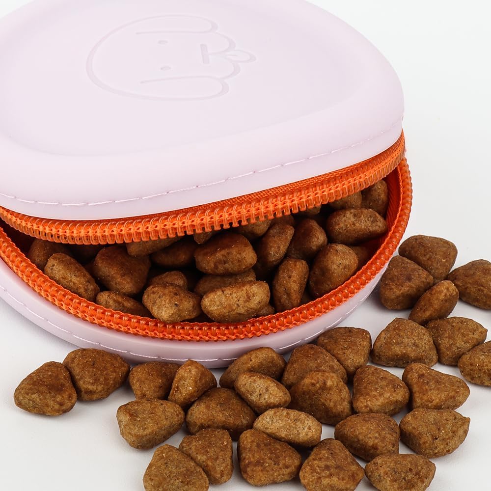 WALLFID Bolsa pequeña de silicona para perros, con clicker de entrenamiento de mascotas, bolsa de senderismo para perros y gatos, tamaño de
