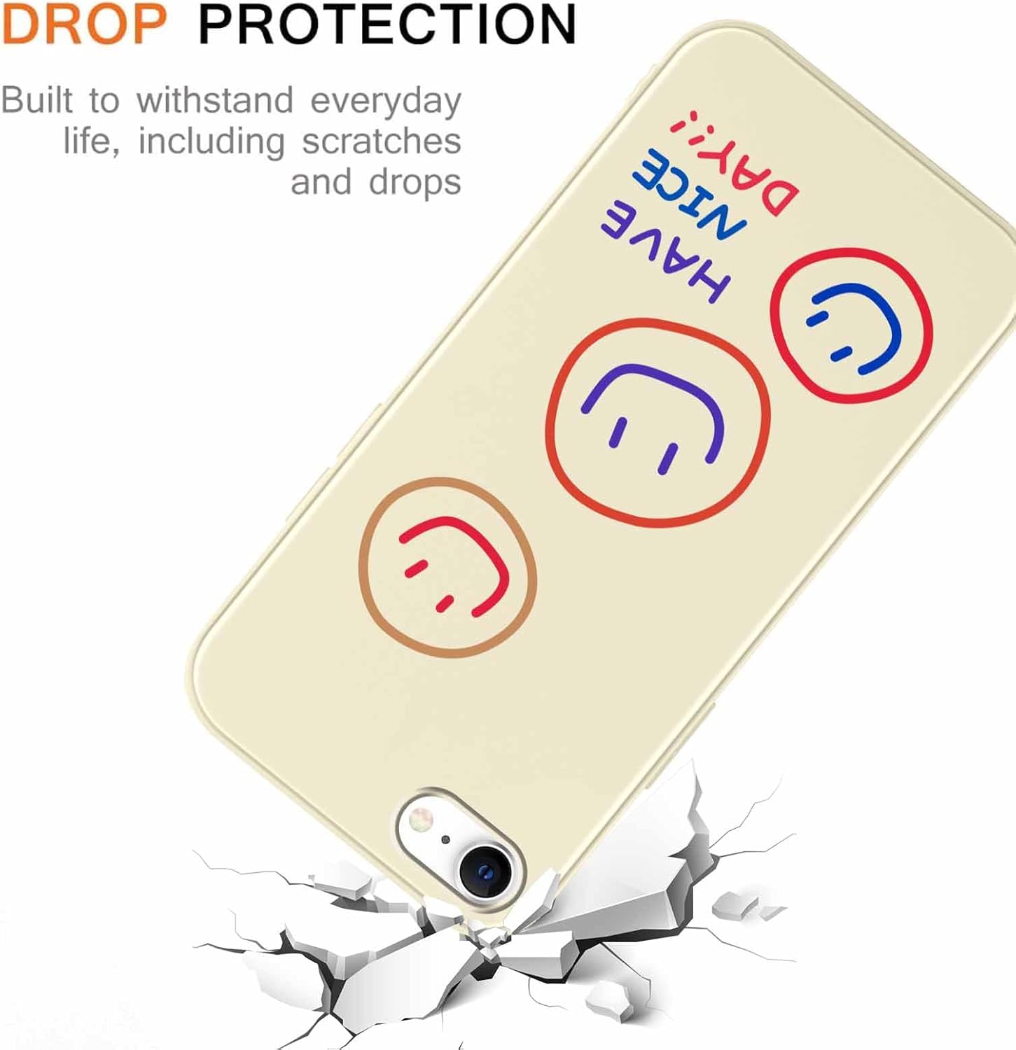 RUMDEY Paquete de 2 fundas de teléfono para Apple iPhone 78SE 2020  SE 2022 de 4.7 pulgadas, silicona suave y delgada a prueba de golpes TPU con