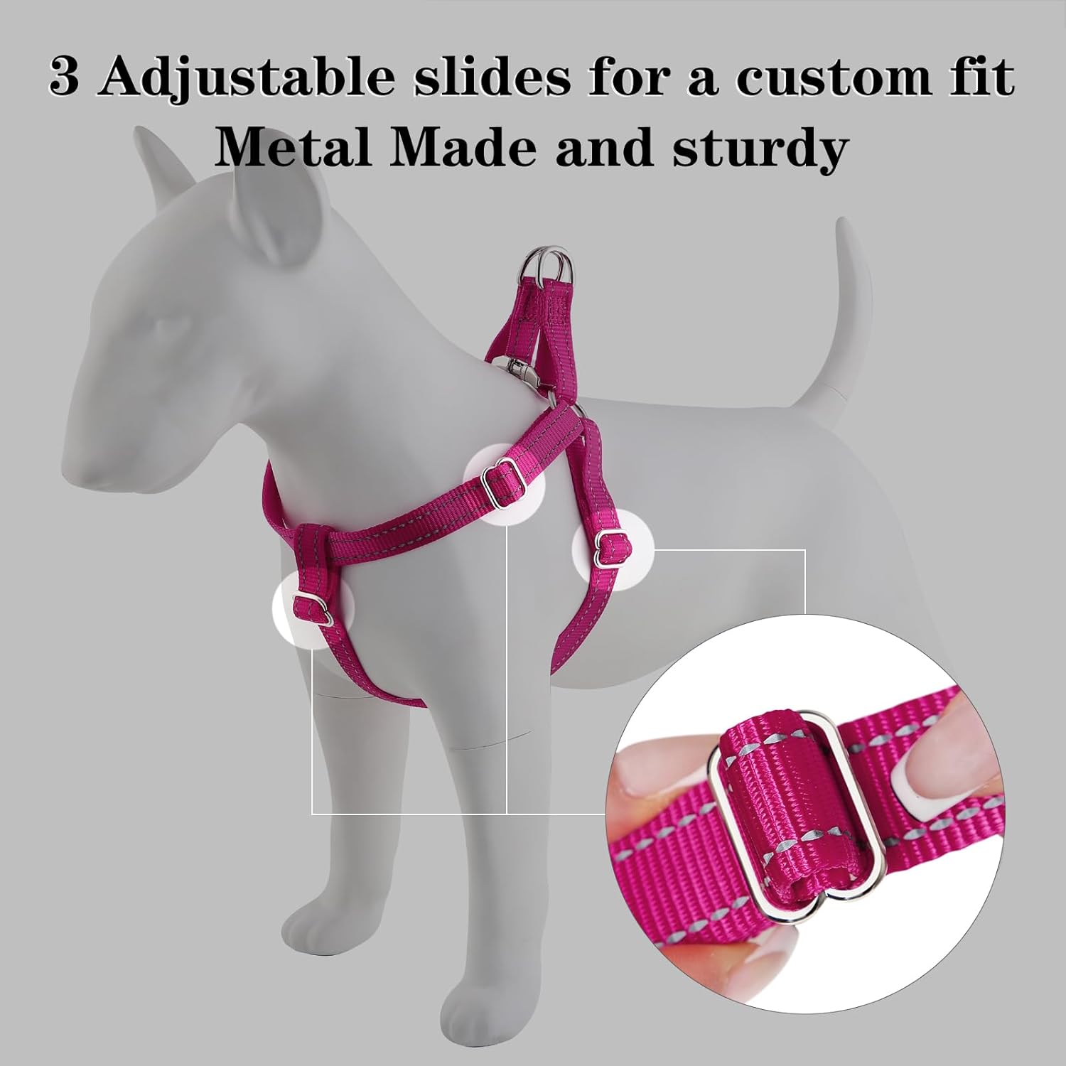 Plutus Pet Step in Arnés para perro, reflectante, ajustable y seguro con hebillas de metal, arnés para perro de fácil paseo para cachorros, perros