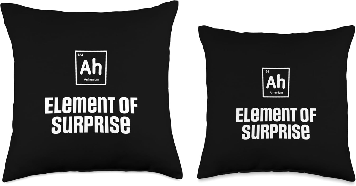 Science Humor Shirt – Ah! Surprise Chemistry Periodic Table Throw Pillow