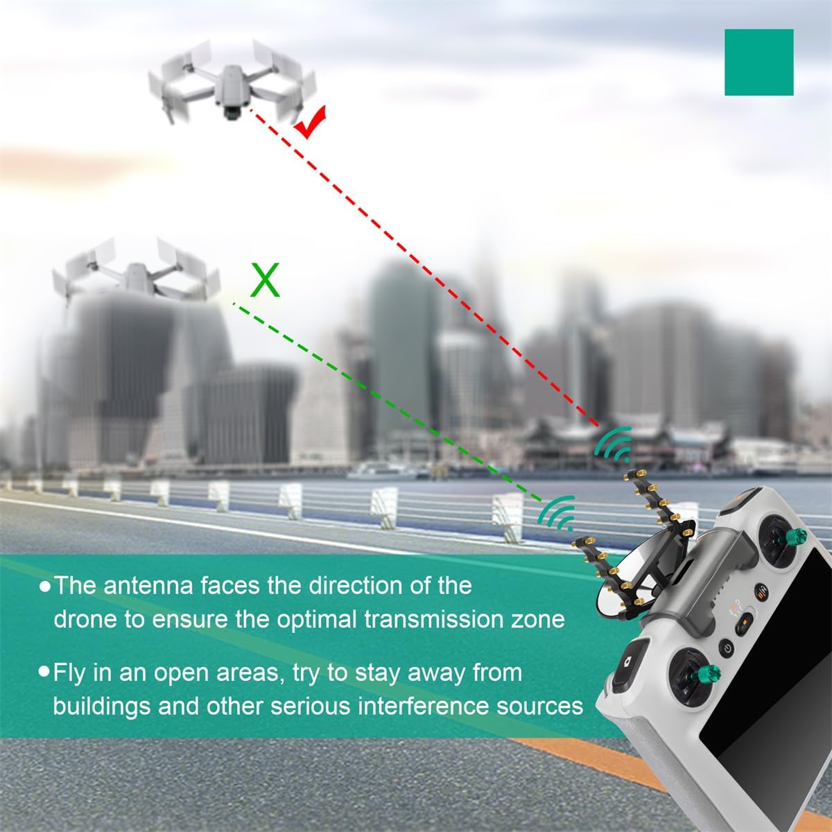 Extensor de rango de antena compatible con mando a distancia DJI RC, amplificador de señal para Mavic Mini 3Mini 3 Pro
