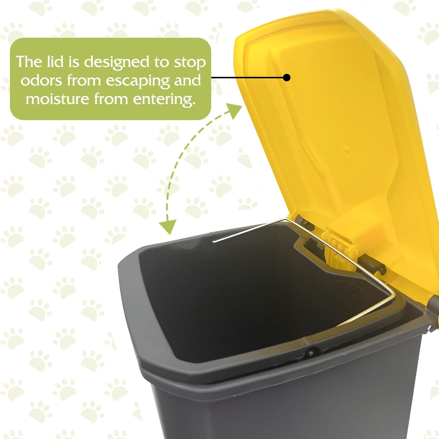 Fhiny Cubo de basura para excrementos de perro para exteriores, cubo de basura con pedal de 20 litros con cubo de basura interior extraíble y 90