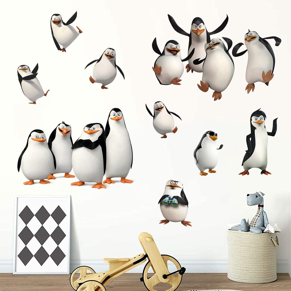Calcomanías de pared con diseño de pingüino, diseño de pingüino, removibles, para decoración del hogar, dormitorio de niños, sala de juegos,