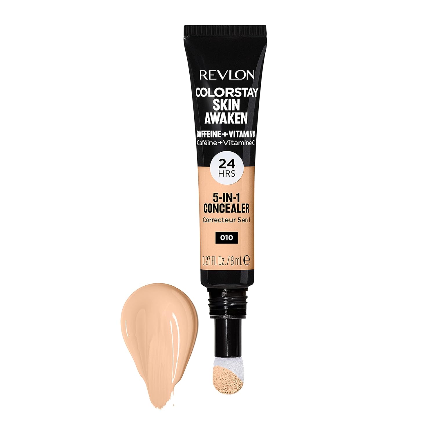 Revlon ColorStay Skin Awaken Corrector 5 en 1, ligero, cremoso maquillaje facial duradero con cafeína y vitamina C, para imperfecciones, ojeras y