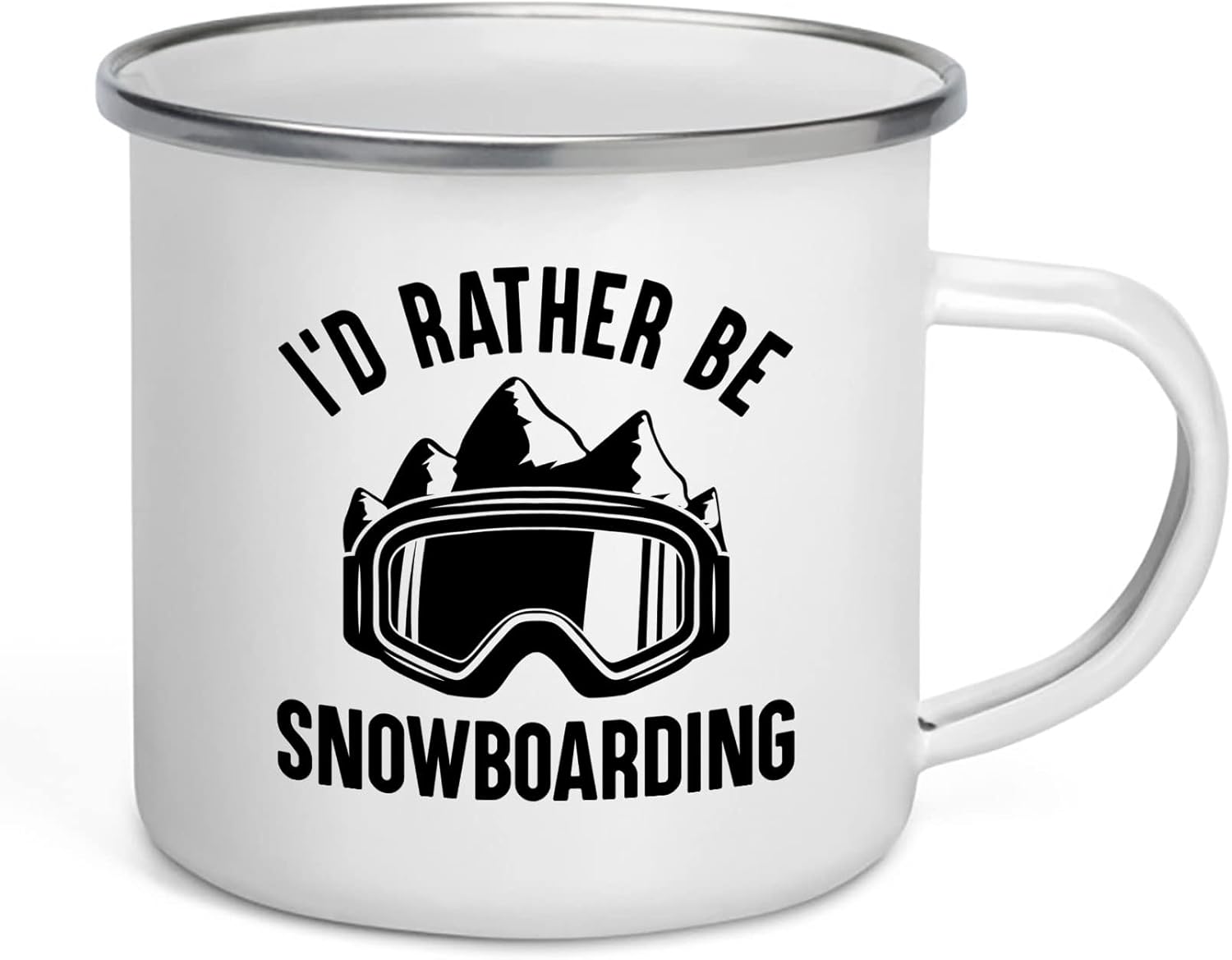 Taza de snowboard para cámper de 12 onzas  id rather be  Gafas de esquí, snowboard, esquí, snowboard, regalo para esquiadores, senderismo, montaña,