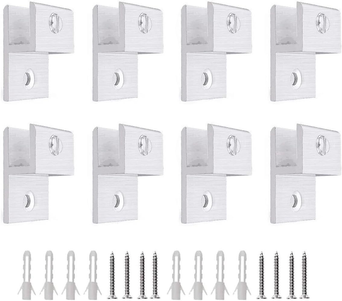 Clips de espejo, espejo de aleación de zinc, clip de vidrio flotante, en forma de h, soporte para espejos de pared, clip, espejos de baño, espejo de