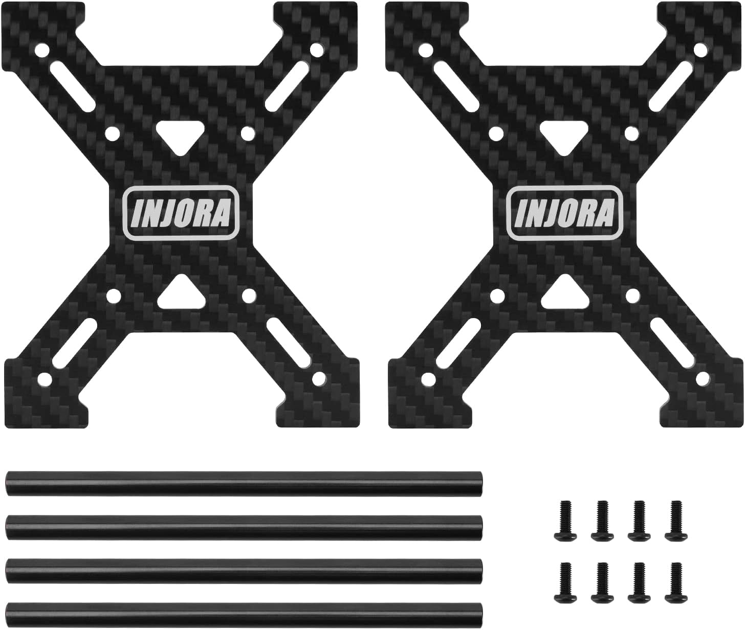 INJORA 1.0 “Rueda de neumáticos Rack de fibra de carbono Multi-Tire Storage Rack para SCX24 AX24 TRX4M FCX24 118 124 RC Crawler Car (negro)