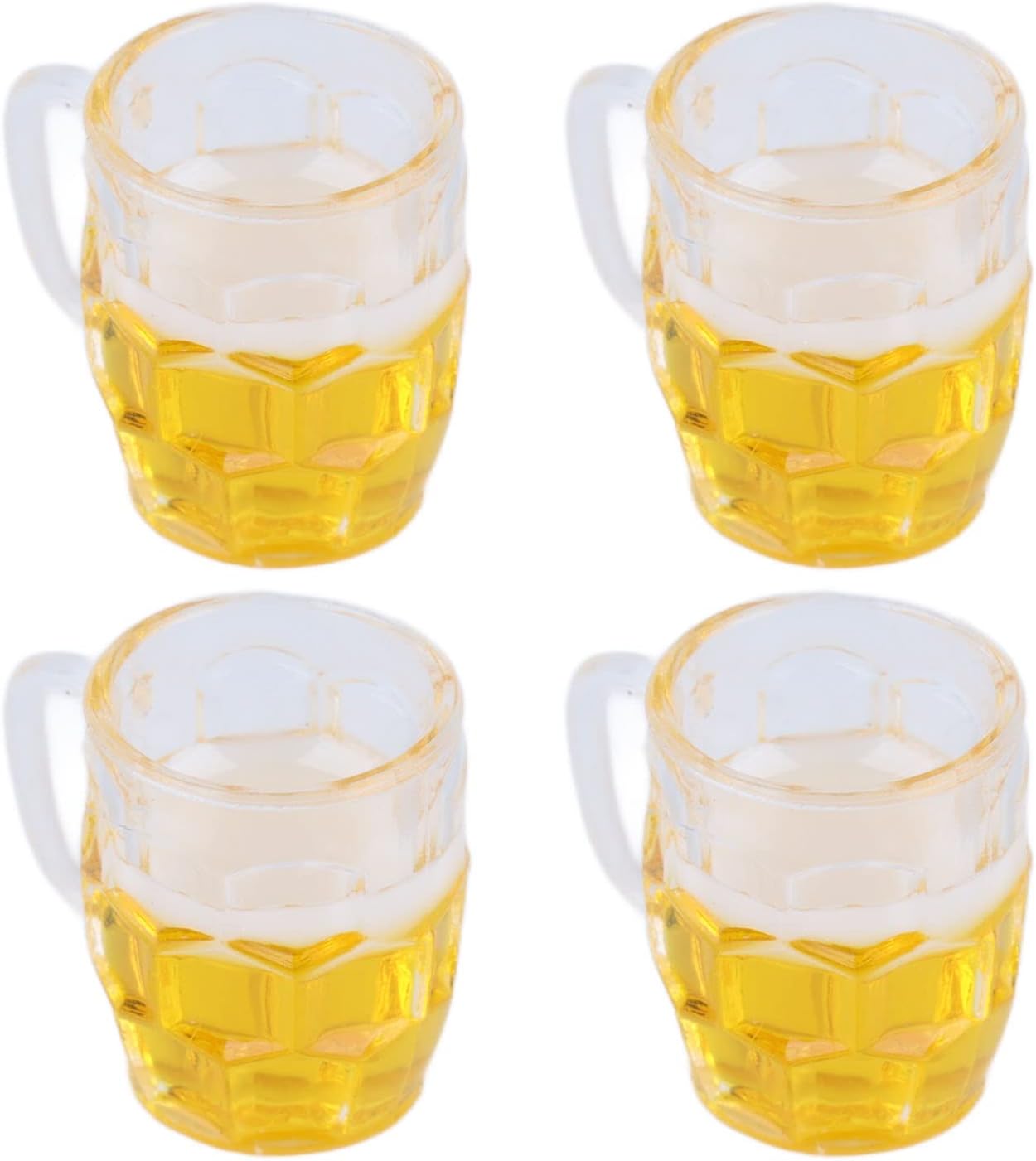 Luqeeg Vasos de cerveza en miniatura, tazas de cerveza en miniatura, kit de casa de muñecas en miniatura, accesorios de decoración de casa de