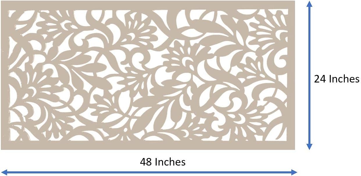 VIMA Avines – Panel decorativo de pared  Tablero de PVC con diseño de valla de pantalla privada, 48 pulgadas de largo x 24 pulgadas de ancho x 38