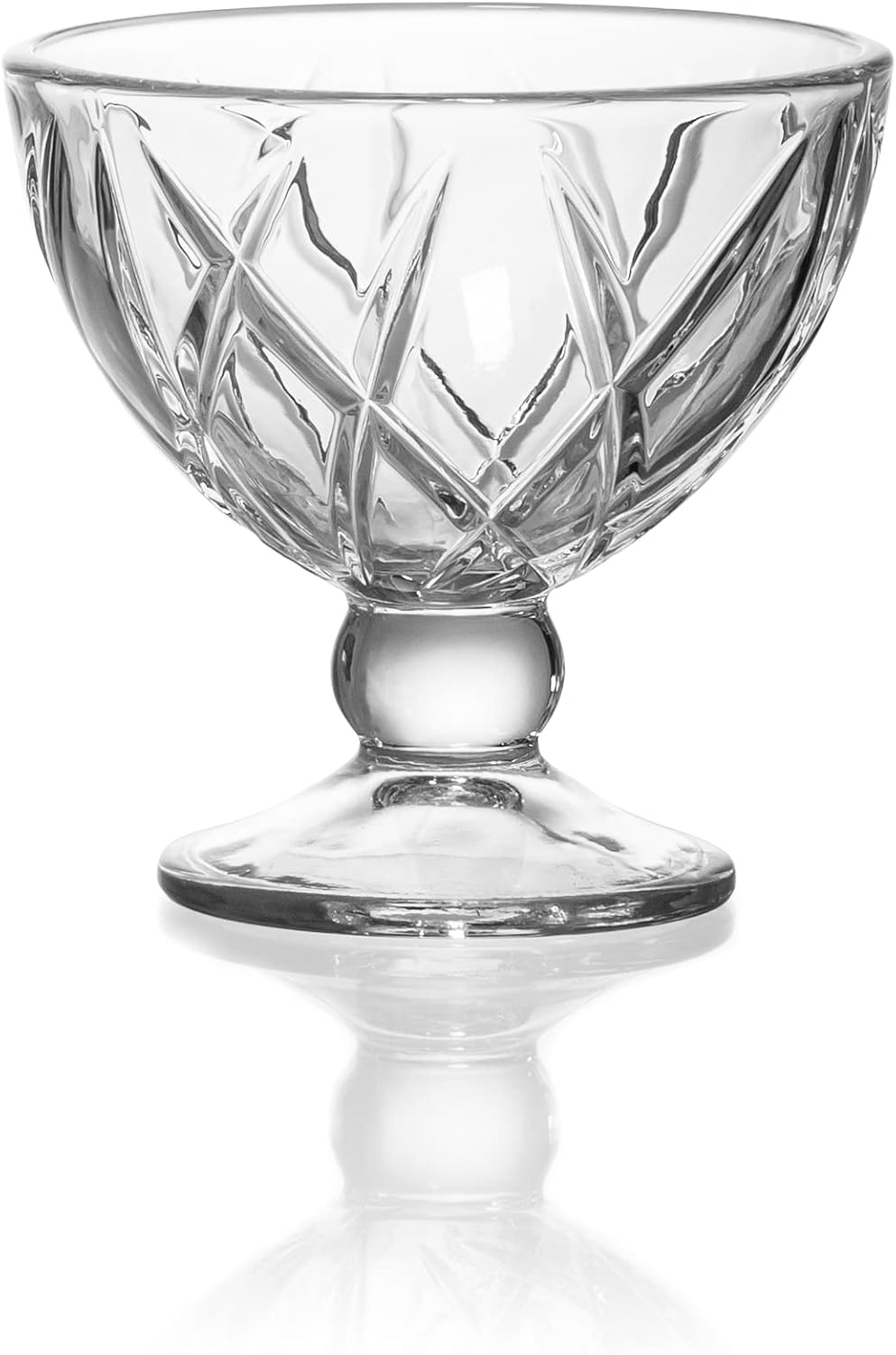 Red Co. Vasos clásicos de postre con pies, cuencos de cristal transparente para helado, perfectos para ensalada de frutas o pudín, juego de 6, 9
