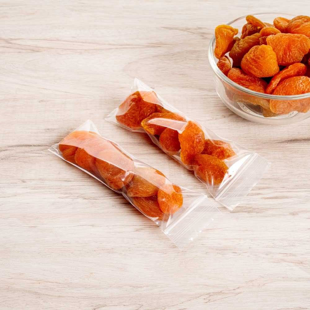 Restaurantware Bag Tek – Bolsas de plástico transparente con cremallera de 5 pulgadas, 100 bolsas resellables con cremallera, congelables, sin BPA,