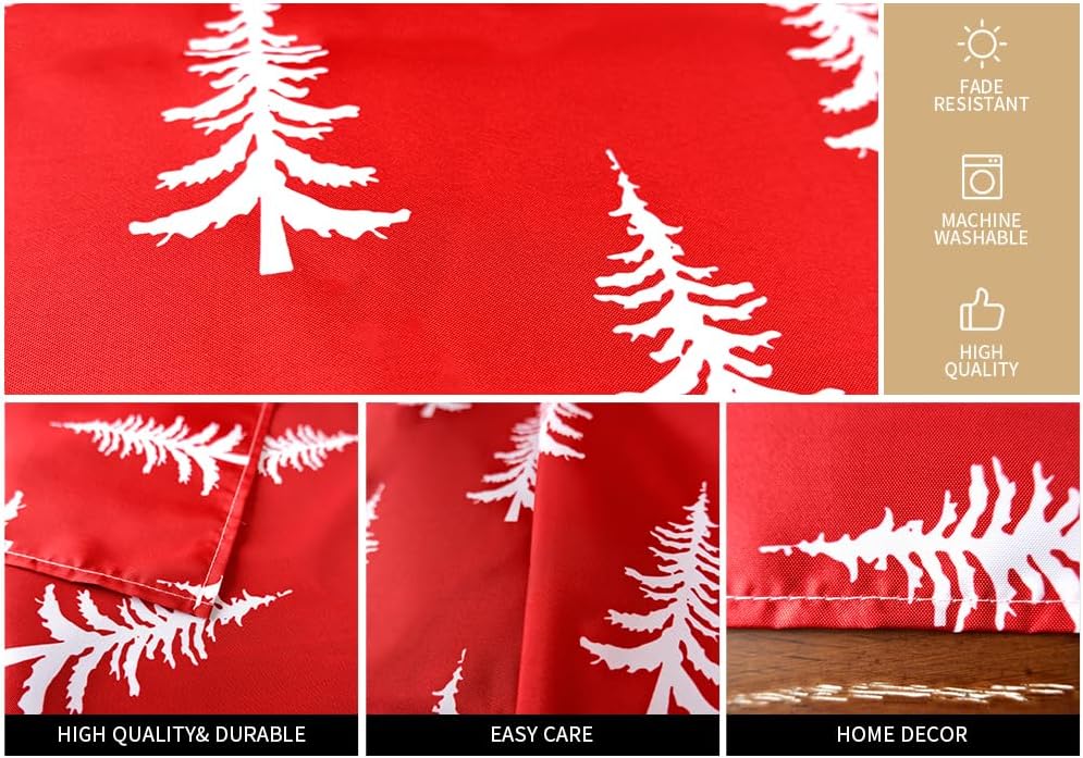 ARKENY ATC475-84 – Mantel de Navidad rectangular de 60 x 84 pulgadas, diseño de árboles de Navidad, decoración de festividades, para interiores y