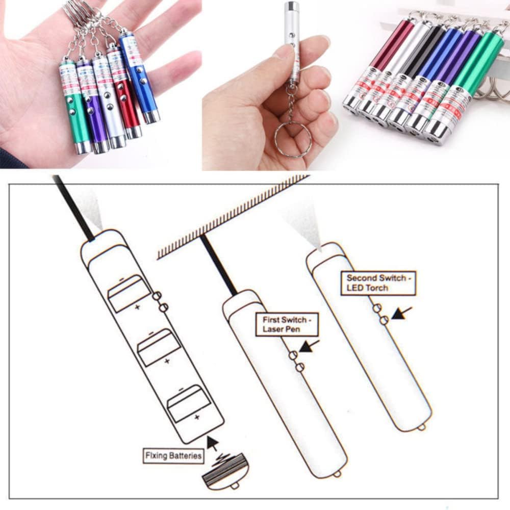 Mini juguetes para gatos, puntero láser, bolígrafo, llavero, linterna divertida para perro, lámpara para mascotas, luz blanca, botón infrarrojo,