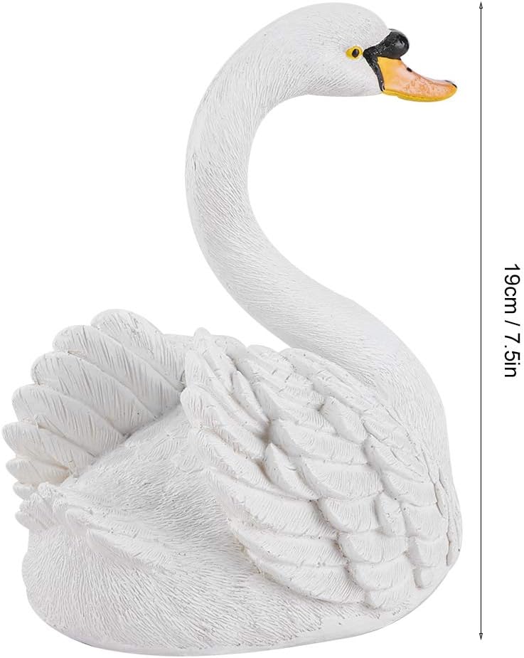 Figura de cisne blanco, decoración de cisne de resina, modelo animal, decoración de paisaje, jardinería para patio