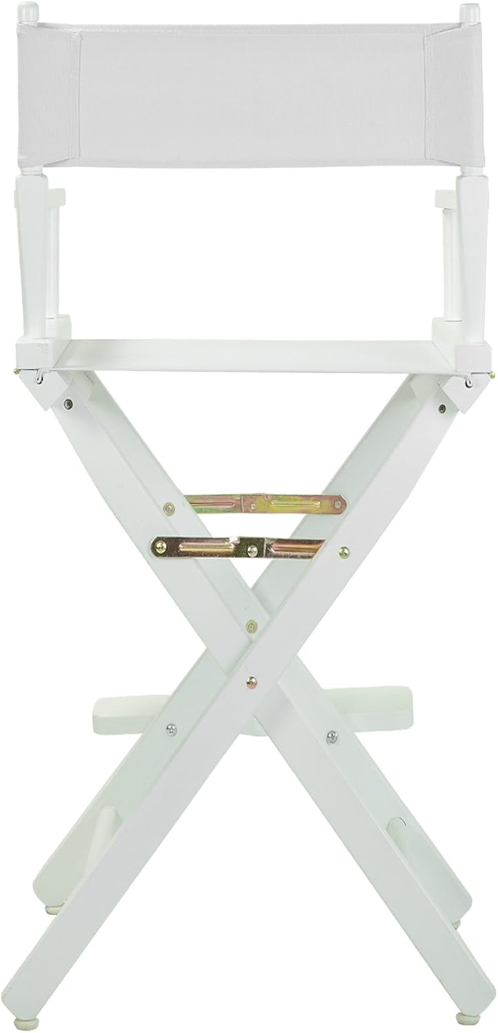 Casual Home – Silla de director de 30 in, marco blanco, con lona color blanco, altura de barra