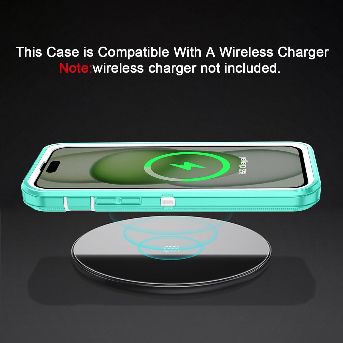 I-HONVA Funda para iPhone 15 Plus a prueba de golpes, a prueba de polvo y caídas, 3 capas de protección de cuerpo completo sin protector de