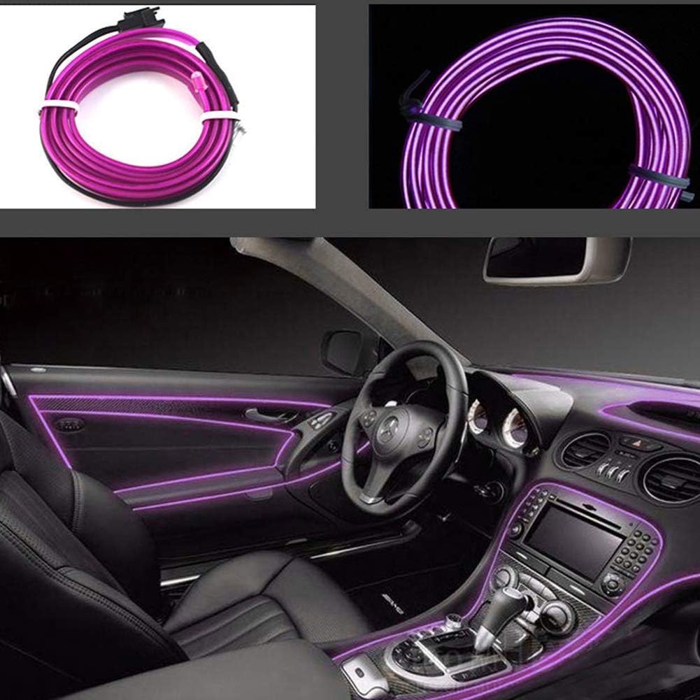 ABALDI Luces interiores de coche El Wire – Cuerda de alambre flexible de neón de 9.8ft, luces de neón de alambre electroluminiscente, luces de neón